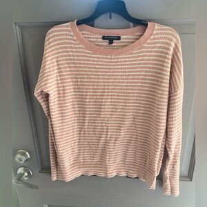 Peach and White Striped Banana Republic Sweater